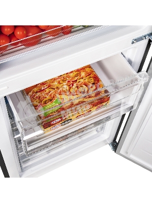 Холодильник Maunfeld MFF185SFSB черный мат. двухкамерный 211/104л морозилка снизу