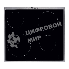Встраиваемая электрическая панель Electrolux EHF16240XK, 60 см, 4 конфорки, черный , рама из нержавеющей стали