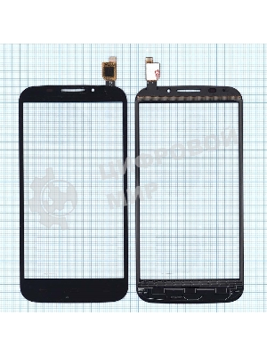 Сенсорное стекло (тачскрин) для Alcatel Pop S7 7045Y, черное