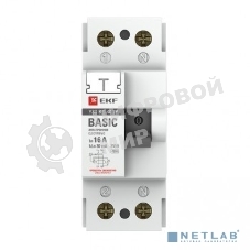 Выключатель дифференциального тока (УЗО) ВД-40 2п 16А 30мА тип AC (электронный) Basic elcb-2-16-30e-sim EKF