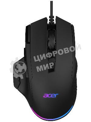 Мышь проводная Acer OMW180 черный, 6400 dpi, USB, кнопки - 9