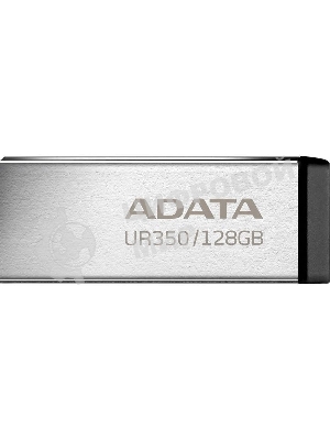 Флешка USB ADATA UR350 (UR350-128G-RSR/BK), 128Gb, USB 3.2, R/W 100/15, серебристый/черный