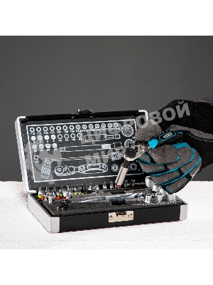 Набор бит Gross 11625 и головок торцевых 1/4'' карданный ключ трещотка адаптер s2 37 шт.