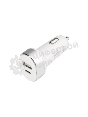 Автозарядка в прикуриватель Rexant АЗУ USB-A+USB-C, 3.1 A белый