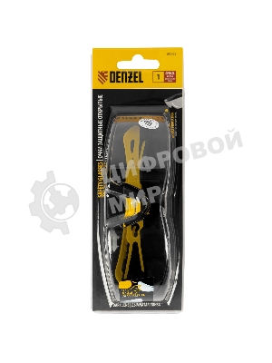 Очки защитные Denzel открытые, поликарбонатные, дымчатая линза, 2х комп.дужки