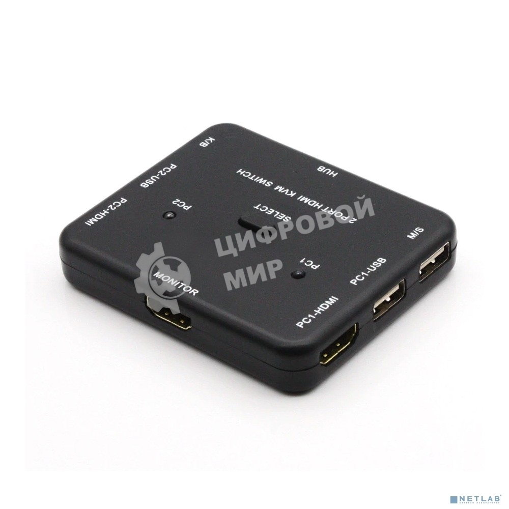 Переключатель HDMI KVM ORIENT HS21, на 2 устройства, порты HDM + 2xUSB (клавиатура+мышь), поддержка 4K@30Hz, кнопка переключения на корпусе, не требуется внешнее питание (31066)