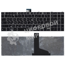 Клавиатура для ноутбука Toshiba Satellite L850 L875 L870 L855 черная c серебристой рамкой