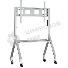 Мобильная стойка напольная Kromax OMEGA-12 silver, 1 шт/уп, Мобильная стойка напольная для TV 32