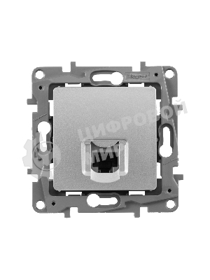 Информационная розетка RJ 45, категория 5e, UTP, Etika, алюминий
