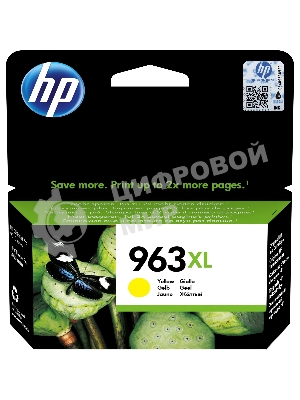 Картридж струйный HP 963XL 3JA29AE желтый увеличенной емкости (1600 стр) для HP OfficeJet Pro 9010, 9013, 9020, 9023