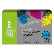 Чернила Cactus CS-GT51-52M/C/Y голубой/пурпурный/желтый/черный набор 4x100мл для DeskJet GT 5810/5820/5812/5822