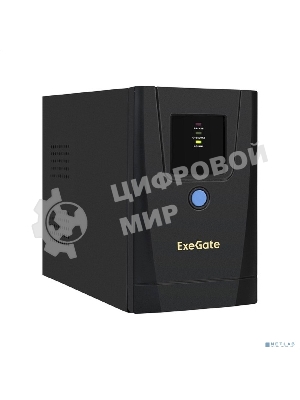 Источник бесперебойного питания ExeGate SpecialPro UNB-1000.LED.AVR.1SH.2C13 1000VA/550W, LED, AVR,1*Schuko+2*C13, металлический корпус, черный