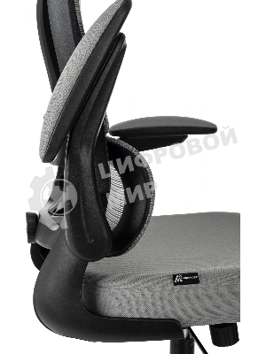 Кресло руководителя Бюрократ Sigma 1 серый, сетка/ткань, крестов. пластик