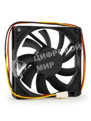 Вентилятор для корпуса Gembird черный, 80 мм, 2600 об/мин, 27 дБ, 3 pin