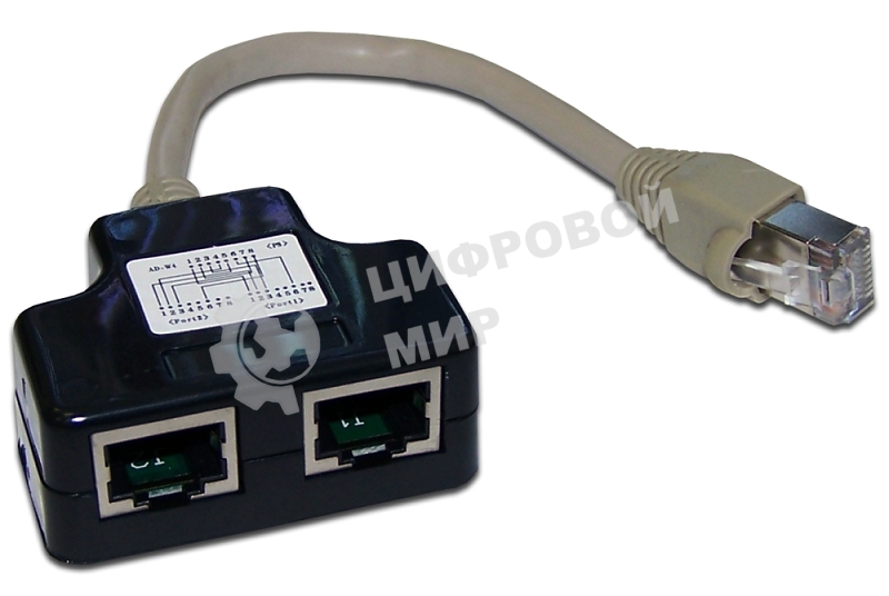 Y-адаптер, 2 компьютерных порта, экранированные