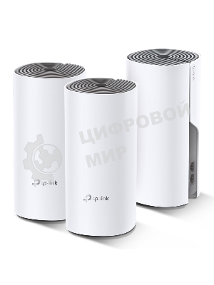 Домашняя Mesh Wi-Fi система TP-Link Deco E4 (3-Pack), 1167 Мбит/с (5 ГГц: до 867 Мбит/с + 2,4 ГГц: до 300 Мбит/с), 2 порта 100 Мбит/с, 2 встроенные антенны на каждом модуле Deco