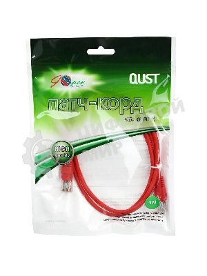 Патч-корд литой Aopen/Qust UTP кат.5е 1м красный