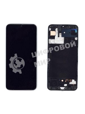 Дисплей для Samsung Galaxy A30S SM-A307F в сборе с тачскрином и рамкой (TFT), черный