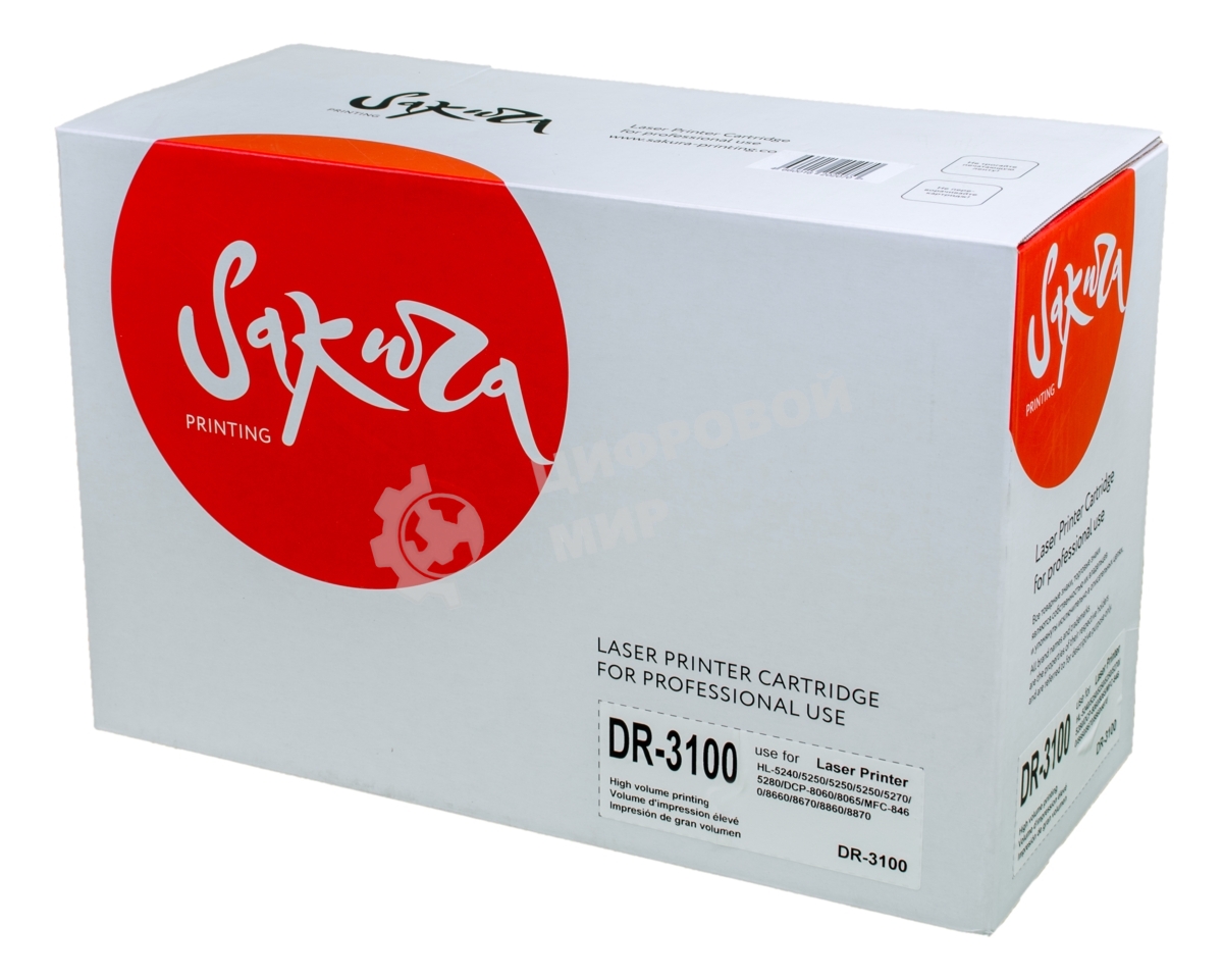 Фотобарабан Sakura DR3100 для Brother HL-5240/5250/5250/5250/5270/5280 DCP-8060/8065 MFC-8460/8660/8670/8860/8870, 25000 к.