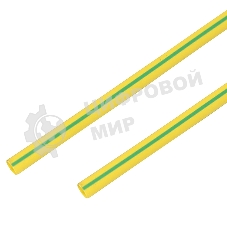 Термоусадочная трубка PROconnect 60/30 мм, желто-зеленая, упаковка 10 шт. по 1 м