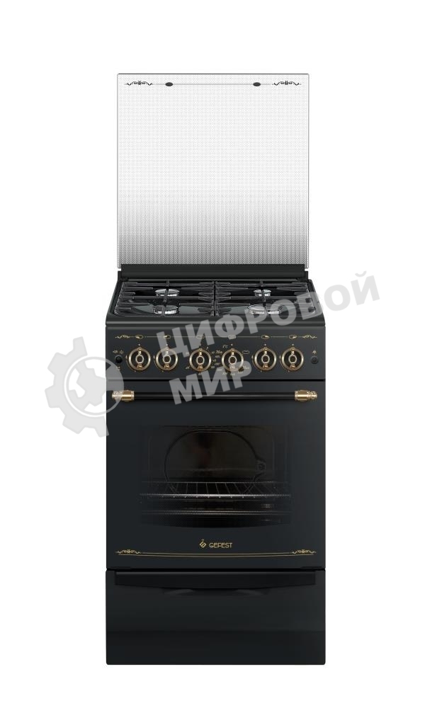 Плита газовая Gefest ПГ 5100-02 0183 черный, конфорок 4 шт, духовка 52 л, 50 см x 85 см x 58.5 см
