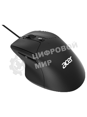 Мышь проводная Acer OMW130 черный, 3600 dpi, USB, кнопки - 6