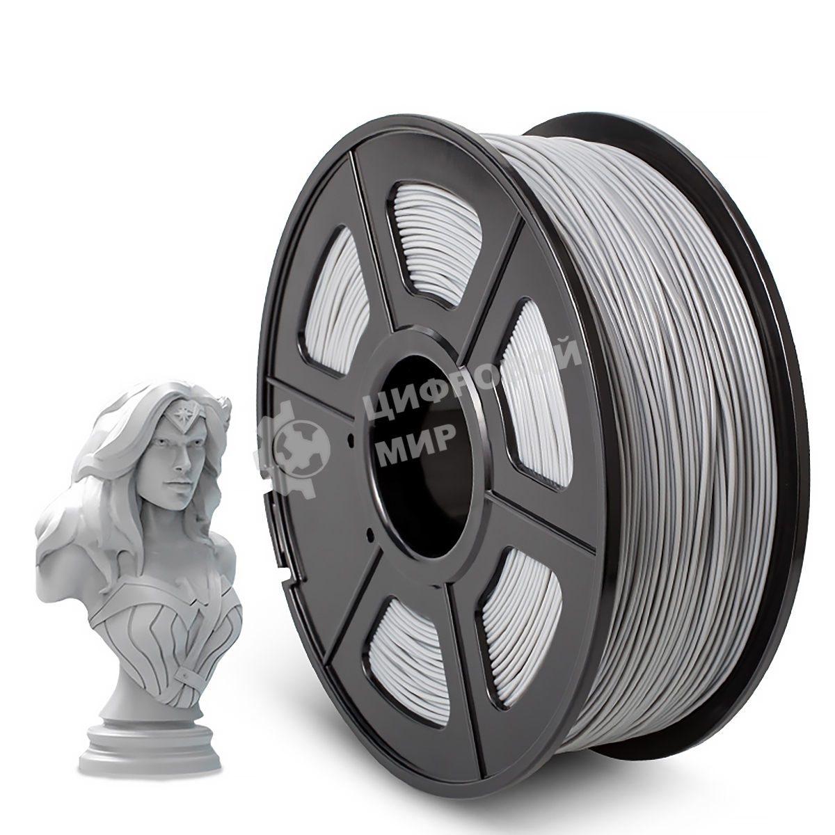 Филамент NVPrint ABS Grey для 3D печати диаметр 1.75мм длина 330 метров масса 1 кг