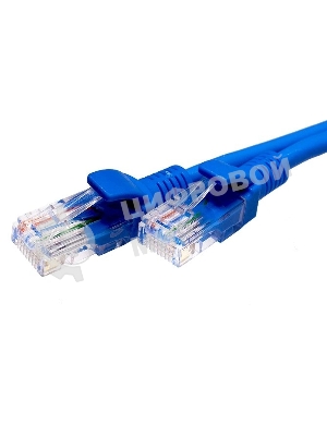 Патч-корд Suprlan 10-0147 UTP RJ-45 вил.-вилка RJ-45 cat.5e 1м синий LSZH 24AWG