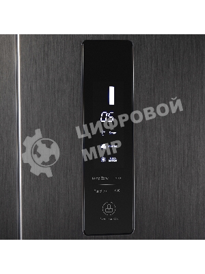 Холодильник Maunfeld MFF177NFSB черный глянц. двухкамерный 263/170л морозилка сбоку, No Frost, Side by Side