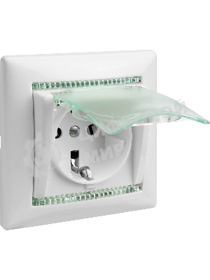Розетка Legrand Valena 774220 влагозащищенная IP44 с заземлением с крышкой и защитными шторками (белая)