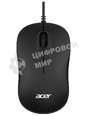 Мышь проводная Acer OMW140 черный, 1200 dpi, USB, кнопки - 3