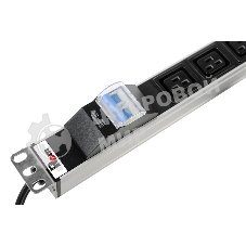 Блок силовых розеток Rem Rem-16, IEC 60320 С19 х 6, вход Schuko, шнур 3 м, 45х484х45 мм (ВхШхГ), 16А, автомат