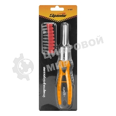 Отвертка реверсивная, набор бит, 10 шт., CrV Sparta