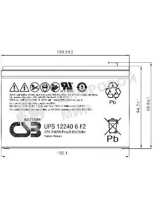 Батарея для ИБП CSB UPS122406 12В 240Вт