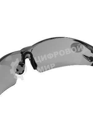 Очки защитные Denzel открытые, поликарбонатные, дымчатая линза, 2х комп.дужки