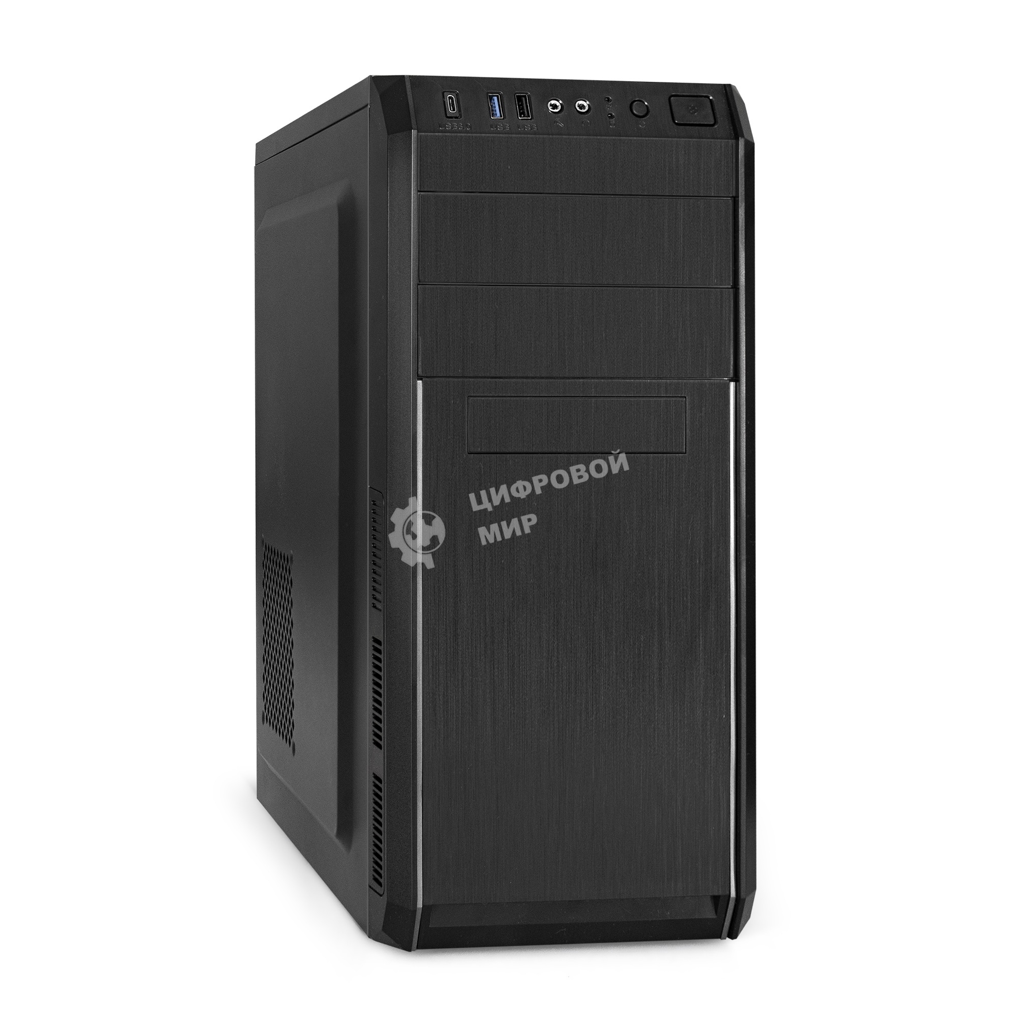 Компьютерный корпус Miditower ExeGate XP-334UC-XP450 (ATX, XP450 с вент. 12см, 1хUSB/1хUSB 3.0/1хTypeC, аудио, черный)