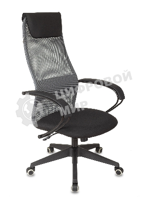 Кресло Бюрократ CH-607 TW-04 Neo Black темно-серый, сетка, подголовник