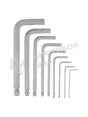 Набор ключей имбусовых Сибртех HEX, 1,5-10 мм, CrV, 9 шт., с шаром