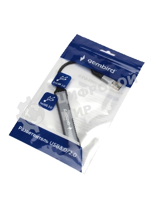 Разветвитель USB3.0/2.0 Gembird UHB-C204, USB3.0, 3xUSB2.0, кабель Type-C+USB 10 см, алюминий, пакет