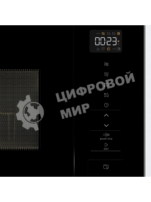 Встраиваемая микроволновая печь Gorenje BM201SG3BG, 20 л, 5 уровней мощности, 8 автопрограмм, сенсорное управление, дисплей, гриль, поворотный стол, AquaClean, автоменю черный