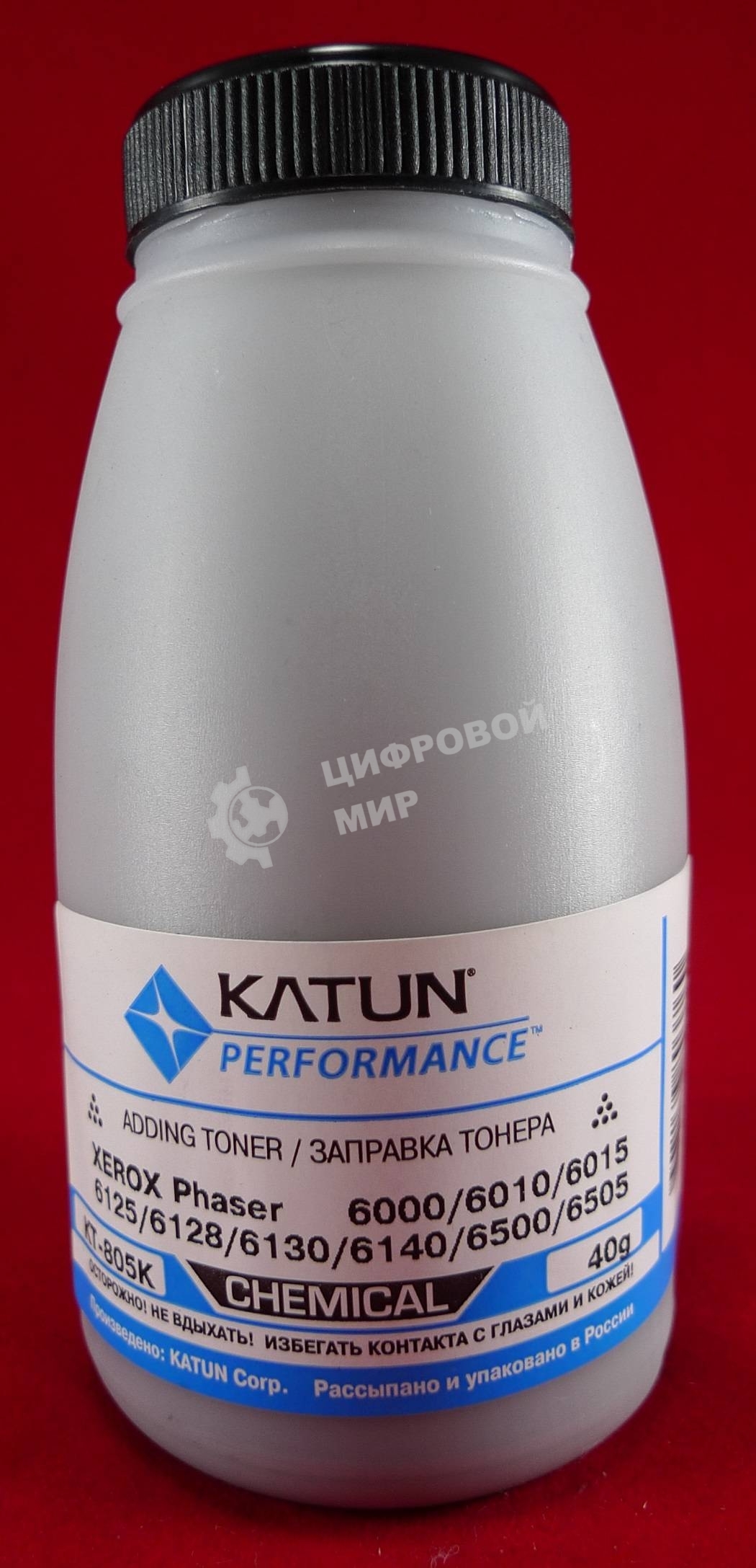 Тонер Xerox Phaser 6000/6010/6015/6125/6128/6130/6140/6500/6505черный, химический (фл.40г.) Katun фас. России