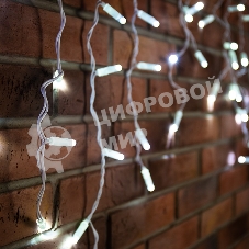 Новогодние светоукрашения Neon-night Гирлянда Айсикл (бахрома) светодиодный, 4,8 х 0,6 м, белый провод, 220В, диоды белые