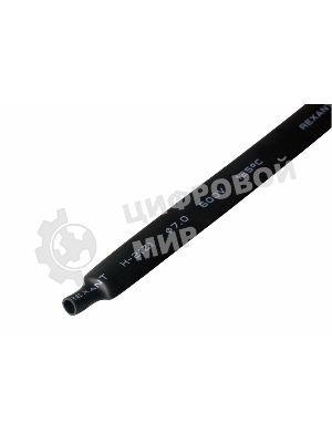 Термоусаживаемая трубка Rexant 7,0/3,5 мм, черная, упаковка 50 шт. по 1 м