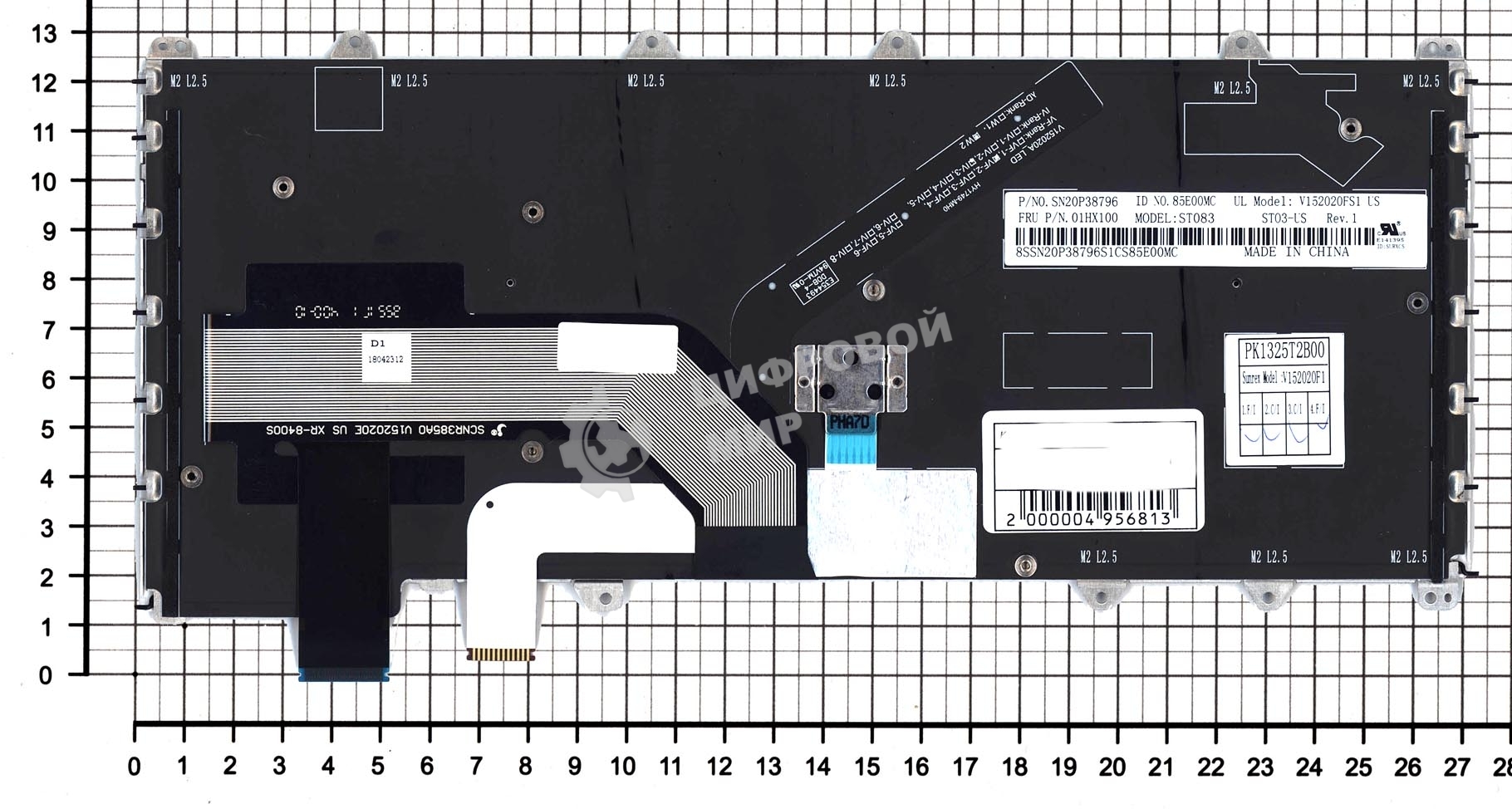Клавиатура для ноутбука Lenovo IBM ThinkPad Yoga 260, Yoga 370 черная с серебристой рамкой
