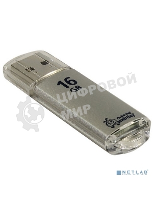 Флешка USB SmartBuy V-Cut Silver (SB16GbVC-S), 16Gb, USB 2.0, R/W 25/15, серебристый
