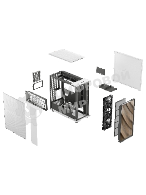 Компьютерный корпус без блока питания Fractal Design North XL, Full-Tower, 3x140мм, 2xUSB-A 3.2 + 1xUSB 3.2 Type-C E-ATX, ATX, mATX, mITX Wood panel, Chalk белый