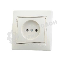 Розетка 1-м СП Мира 16А IP20 без заземл. керам. крем/крем. LEZARD 701-0303-121