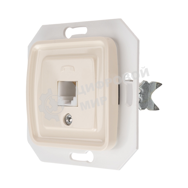 Розетка телефонная Kranz DEA RJ11 с/у мех. бежевый