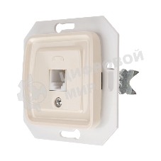 Розетка телефонная Kranz DEA RJ11 с/у мех. бежевый