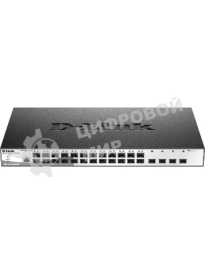 Коммутатор управляемый L2 DGS-1210-28XS/ME/B2A с 24 портами 100/1000Base-X SFP и 4 портами 10Gbase-X SFP+